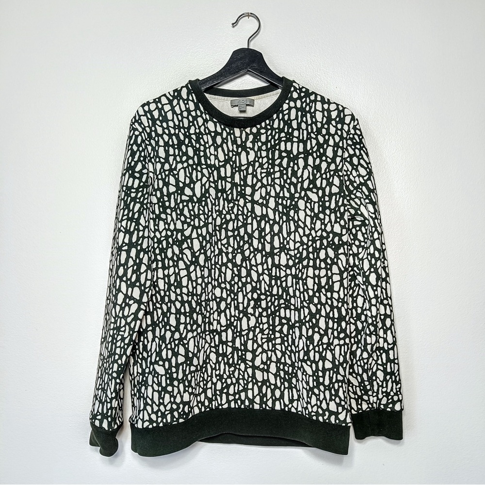 COS sweatshirt nature pattern algae green white top sweater organic graphic